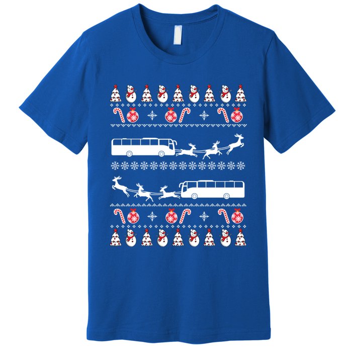 Bus Driver Xmas Costume Bus Christmas Ugly Gift Premium T-Shirt