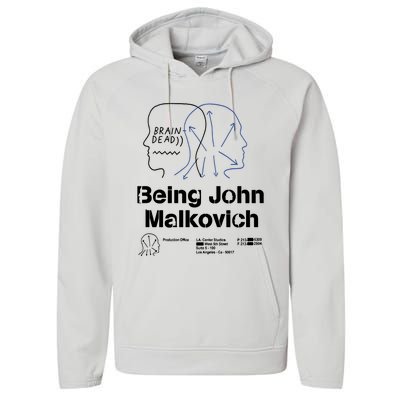 Brain Dead X Being John Malkovich Business Card White Performance Fleece Hoodie