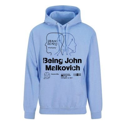 Brain Dead X Being John Malkovich Business Card White Unisex Surf Hoodie