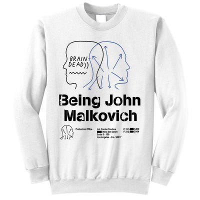 Brain Dead X Being John Malkovich Business Card White Sweatshirt