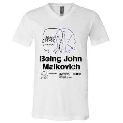 Brain Dead X Being John Malkovich Business Card White V-Neck T-Shirt