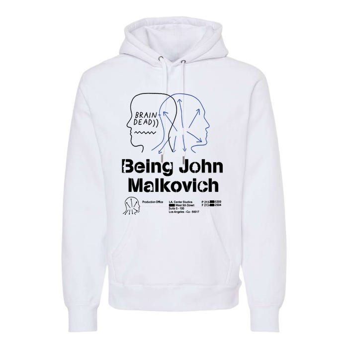 Brain Dead X Being John Malkovich Business Card White Premium Hoodie