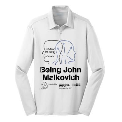 Brain Dead X Being John Malkovich Business Card White Silk Touch Performance Long Sleeve Polo