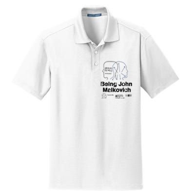 Brain Dead X Being John Malkovich Business Card White Dry Zone Grid Polo