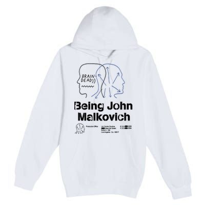 Brain Dead X Being John Malkovich Business Card White Premium Pullover Hoodie