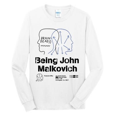 Brain Dead X Being John Malkovich Business Card White Tall Long Sleeve T-Shirt