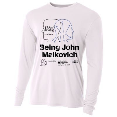 Brain Dead X Being John Malkovich Business Card White Cooling Performance Long Sleeve Crew