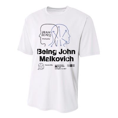 Brain Dead X Being John Malkovich Business Card White Performance Sprint T-Shirt