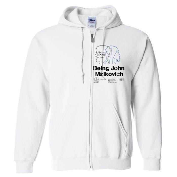 Brain Dead X Being John Malkovich Business Card White Full Zip Hoodie