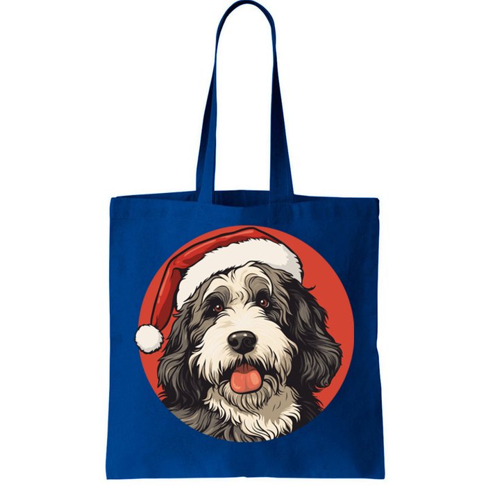 Bernedoodle Dog Xmas Doodle Dood Cute Christmas Bernedoodle Gift Tote Bag