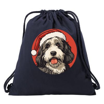 Bernedoodle Dog Xmas Doodle Dood Cute Christmas Bernedoodle Gift Drawstring Bag