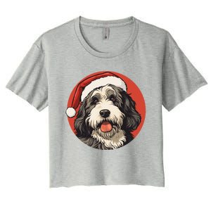 Bernedoodle Dog Xmas Doodle Dood Cute Christmas Bernedoodle Gift Women's Crop Top Tee