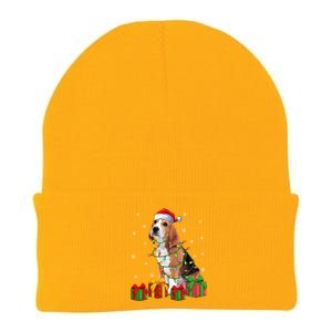 Beagle Dog Xmas Lighting Santa Hat Beagle Christmas Gift Knit Cap Winter Beanie