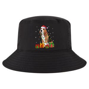 Beagle Dog Xmas Lighting Santa Hat Beagle Christmas Gift Cool Comfort Performance Bucket Hat