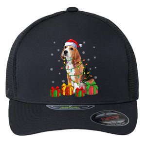 Beagle Dog Xmas Lighting Santa Hat Beagle Christmas Gift Flexfit Unipanel Trucker Cap