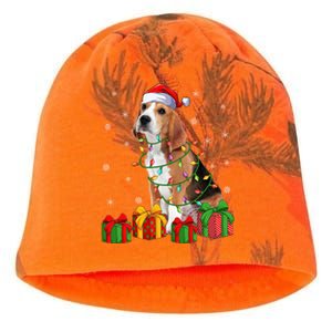 Beagle Dog Xmas Lighting Santa Hat Beagle Christmas Gift Kati - Camo Knit Beanie