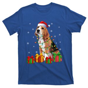 Beagle Dog Xmas Lighting Santa Hat Beagle Christmas Gift T-Shirt