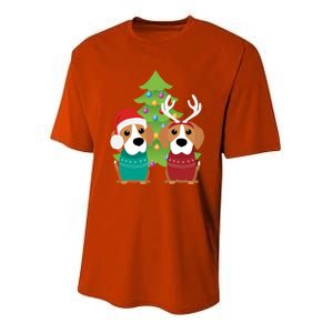 Beagle Dog Xmas Funny And Cute Beagles Christmas Design Gift Youth Performance Sprint T-Shirt