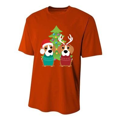 Beagle Dog Xmas Funny And Cute Beagles Christmas Design Gift Youth Performance Sprint T-Shirt