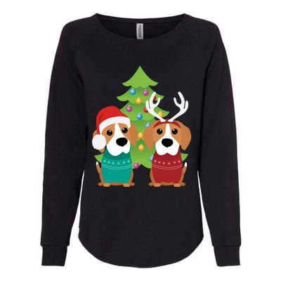 Beagle Dog Xmas Funny And Cute Beagles Christmas Design Gift Womens California Wash Sweatshirt