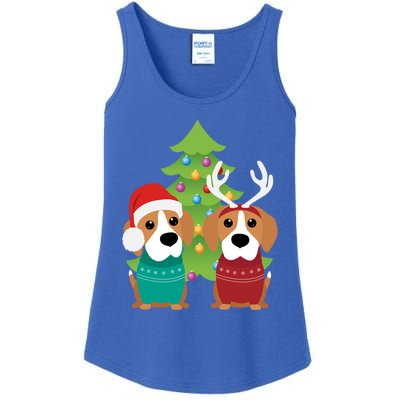 Beagle Dog Xmas Funny And Cute Beagles Christmas Design Gift Ladies Essential Tank