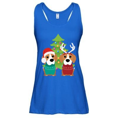 Beagle Dog Xmas Funny And Cute Beagles Christmas Design Gift Ladies Essential Flowy Tank