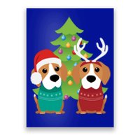 Beagle Dog Xmas Funny And Cute Beagles Christmas Design Gift Poster