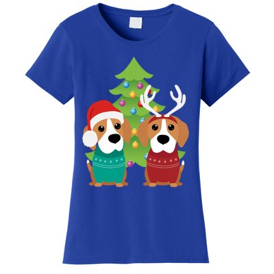 Beagle Dog Xmas Funny And Cute Beagles Christmas Design Gift Women's T-Shirt