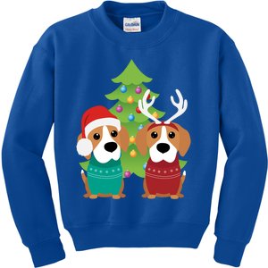 Beagle Dog Xmas Funny And Cute Beagles Christmas Design Gift Kids Sweatshirt