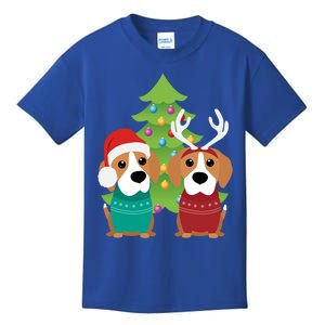 Beagle Dog Xmas Funny And Cute Beagles Christmas Design Gift Kids T-Shirt