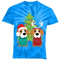 Beagle Dog Xmas Funny And Cute Beagles Christmas Design Gift Kids Tie-Dye T-Shirt