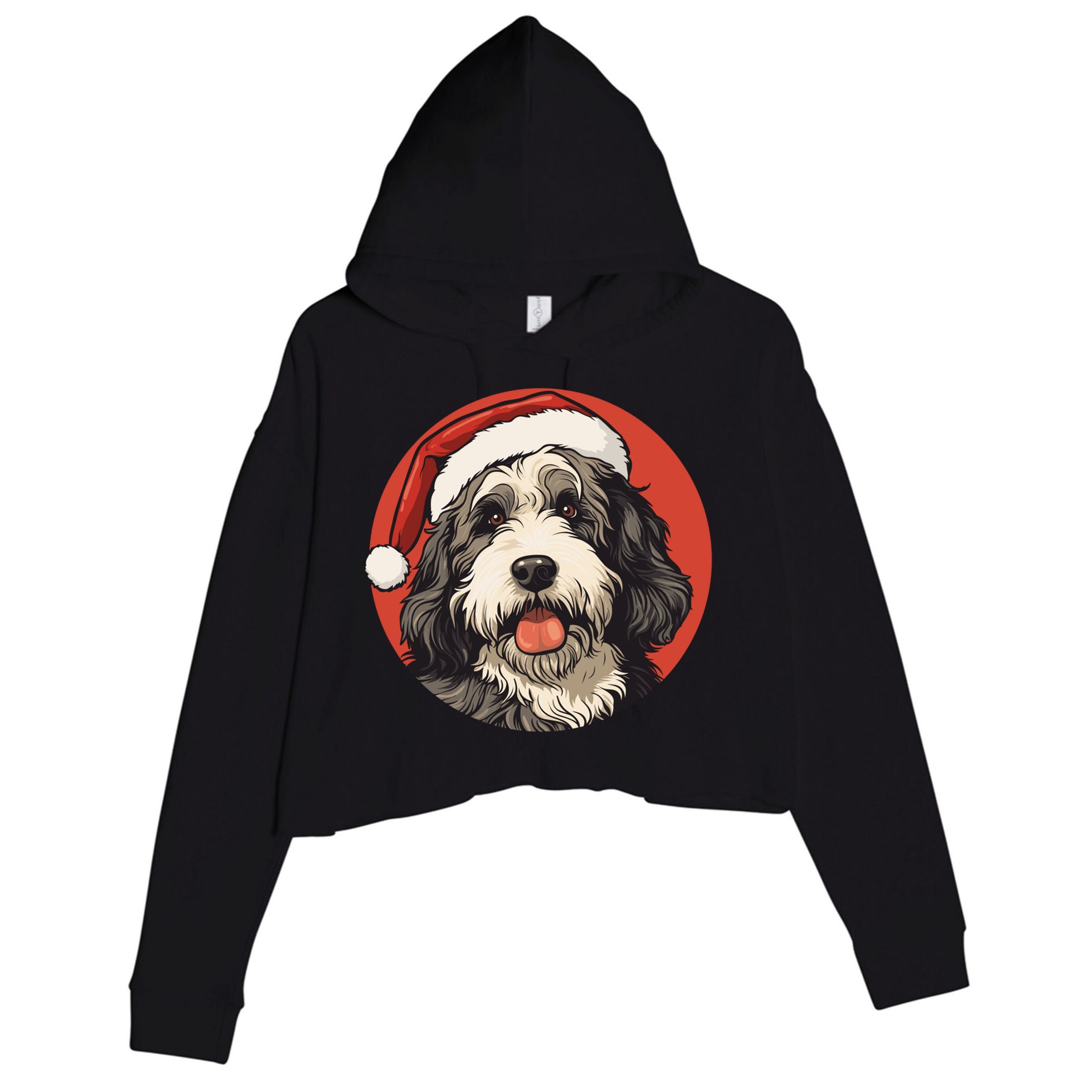 Bernedoodle Dog Xmas Doodle Dood Cute Christmas Bernedoodle Gift Crop Fleece Hoodie