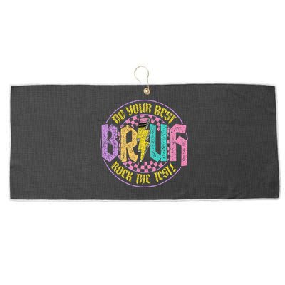 Bruh Do Your Best Rock The Test Day Teacher Student Funny Large Microfiber Waffle Golf Towel