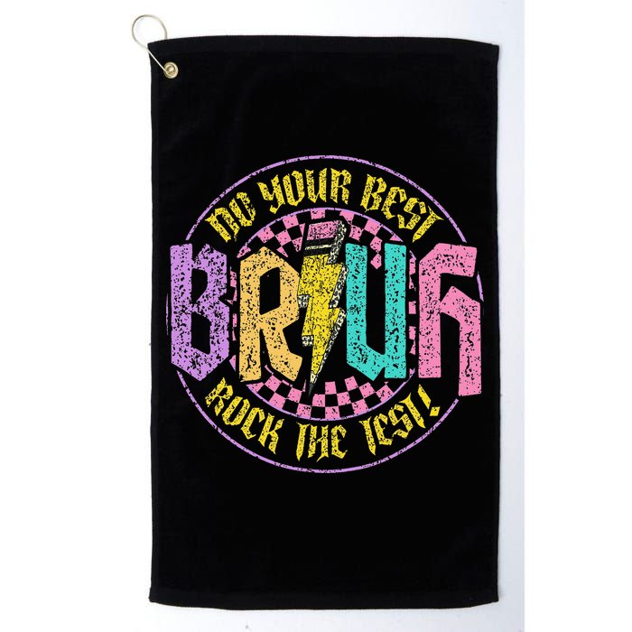 Bruh Do Your Best Rock The Test Day Teacher Student Funny Golf Towel