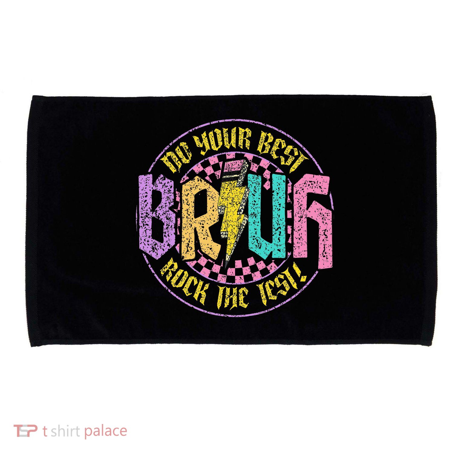 Bruh Do Your Best Rock The Test Day Teacher Student Funny Microfiber Hand Towel