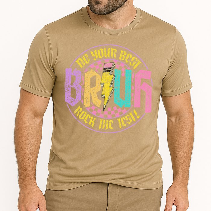 Bruh Do Your Best Rock The Test Day Teacher Student Funny Cooling Performance Crew T-Shirt