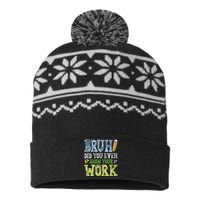 Bruh Did You Even Show Your Work Math Teacher Funny USA-Made Snowflake Beanie