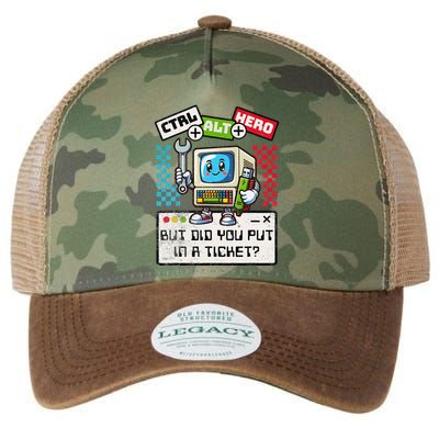 But Did You Put In A Ticket Pc Tech Pun Computer It Support Legacy Tie Dye Trucker Hat