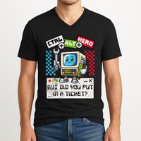 But Did You Put In A Ticket Pc Tech Pun Computer It Support V-Neck T-Shirt