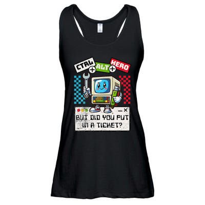 But Did You Put In A Ticket Pc Tech Pun Computer It Support Ladies Essential Flowy Tank