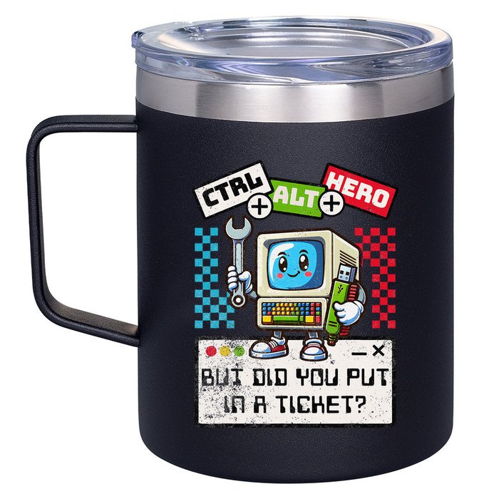 But Did You Put In A Ticket Pc Tech Pun Computer It Support 12oz Stainless Steel Coffee Mug