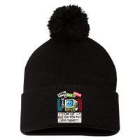But Did You Put In A Ticket Pc Tech Pun Computer It Support Pom Pom 12in Knit Beanie