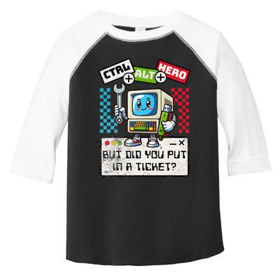 But Did You Put In A Ticket Pc Tech Pun Computer It Support Toddler Fine Jersey T-Shirt