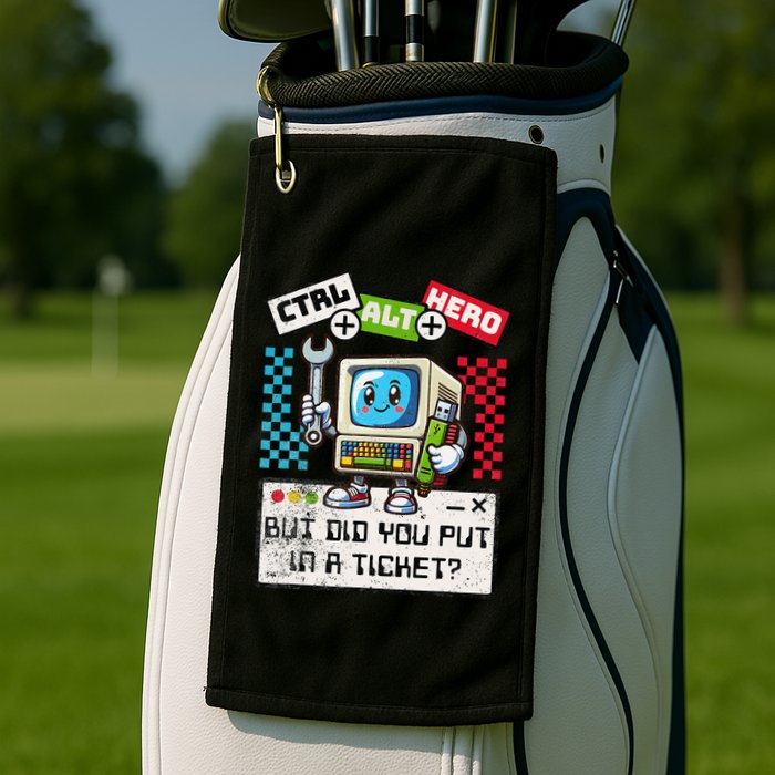 But Did You Put In A Ticket Pc Tech Pun Computer It Support Golf Towel