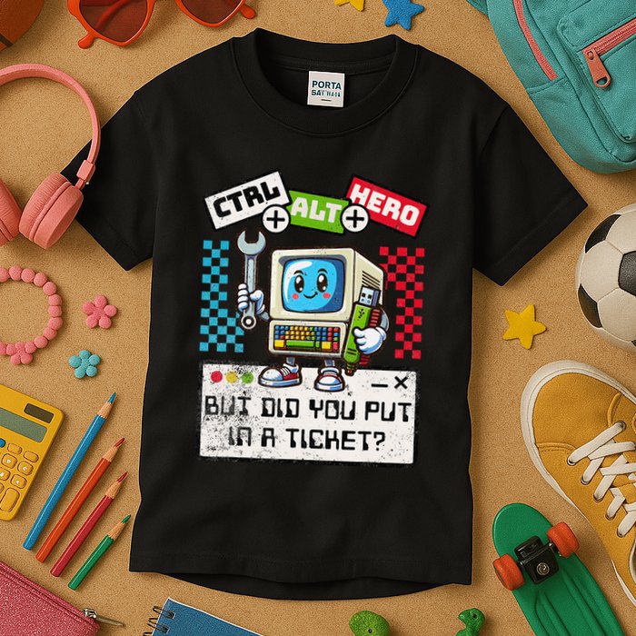But Did You Put In A Ticket Pc Tech Pun Computer It Support Kids T-Shirt