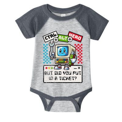 But Did You Put In A Ticket Pc Tech Pun Computer It Support Infant Baby Jersey Bodysuit