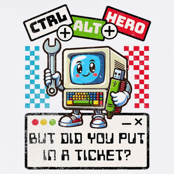 But Did You Put In A Ticket Pc Tech Pun Computer It Support Garment-Dyed Sweatshirt