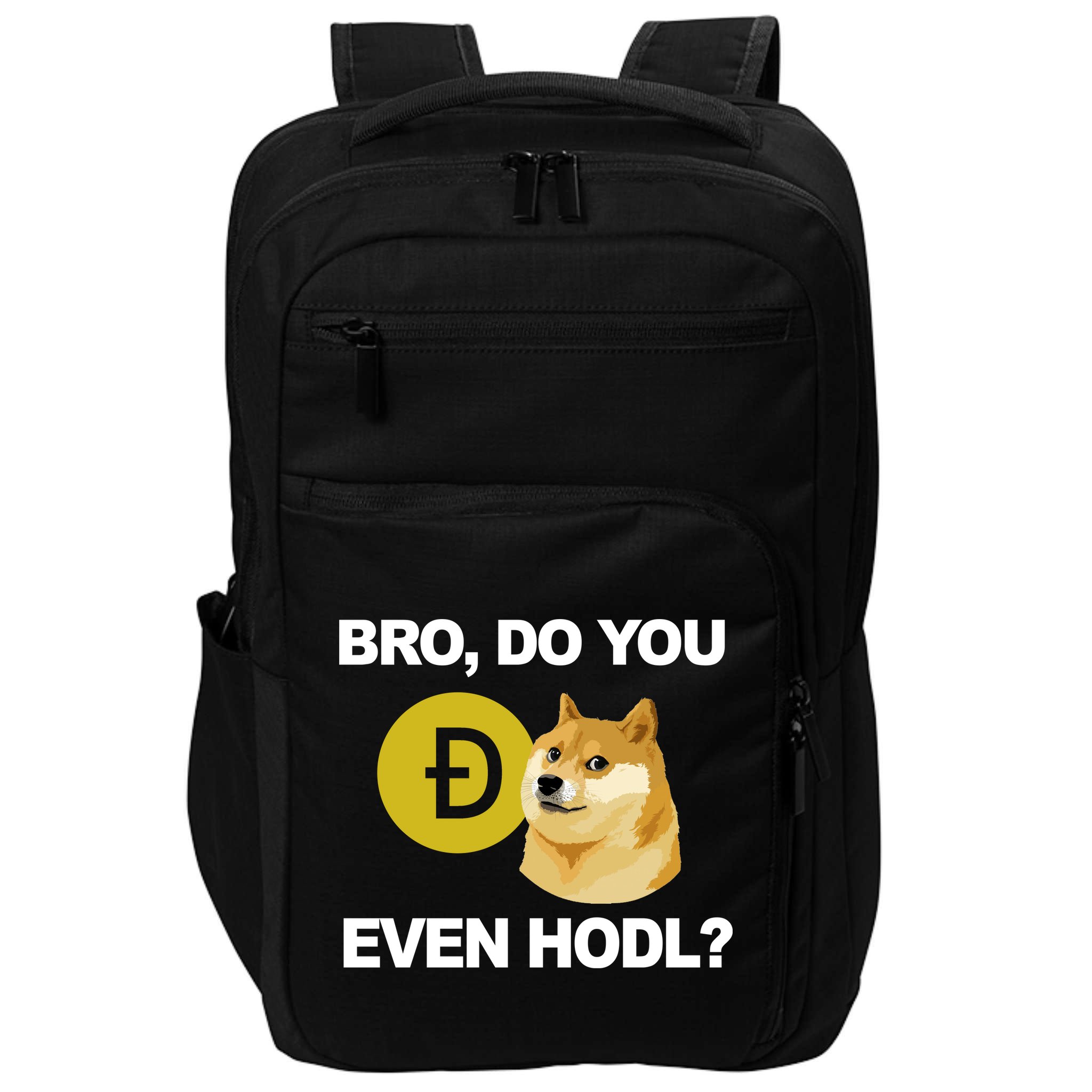 Bro Do You Even Hodl Funny Doge Coin Crypto Impact Tech Backpack