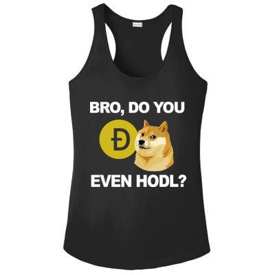 Bro Do You Even Hodl Funny Doge Coin Crypto Ladies PosiCharge Competitor Racerback Tank