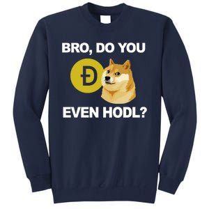 Bro Do You Even Hodl Funny Doge Coin Crypto Tall Sweatshirt